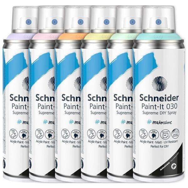 Schneider Acrylspray Sprühfarbe »Paint-It 030 Supreme DIY«, 6x 200 ml