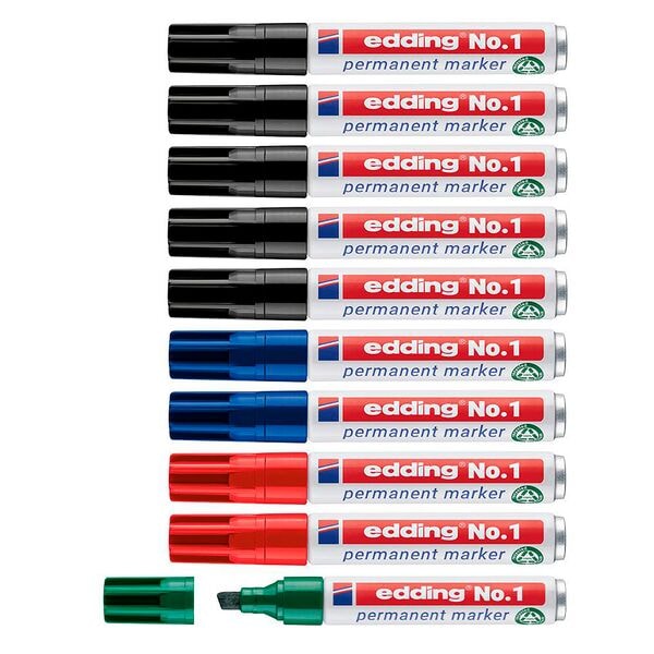Edding Permanentmarker »No. 1« 1 - 5 mm 10 Stück grau