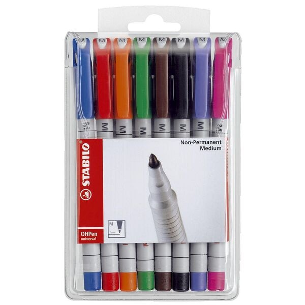 Stabilo Folienstifte-Set 1 mm (M) 8 Stück blau