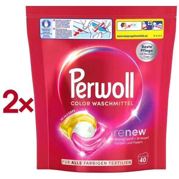 Perwoll Waschmittel »All-in-1 CAPS renew« 2x 40 WL