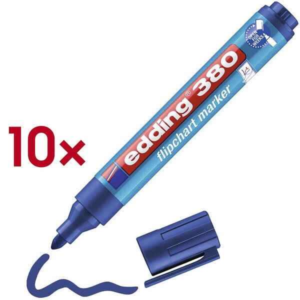 Edding Flipchart-Marker »380« 1,5 - 3 mm 10 Stück blau blau