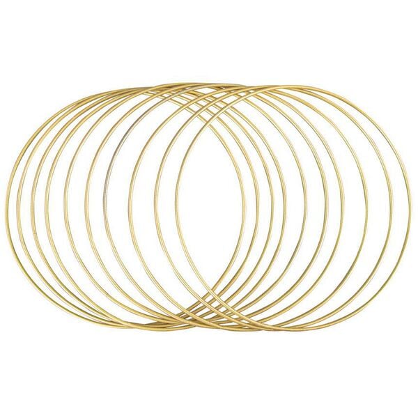 Rayher 10-tlg. Metallringe-Set beschichtet 20 cm gold
