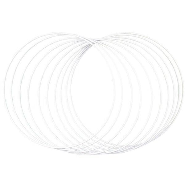 Rayher 10-tlg. Metallringe-Set beschichtet 25 cm weiß
