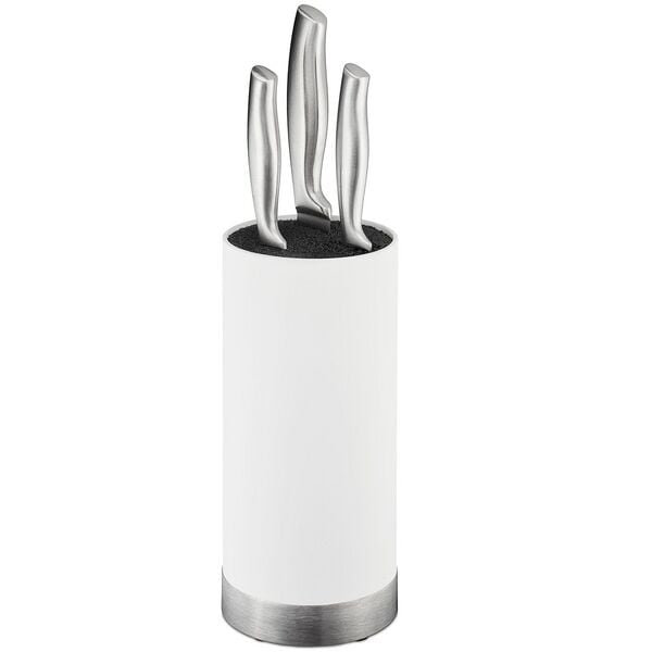 relaxdays Messerblock rund weiß, 11x22x11 cm