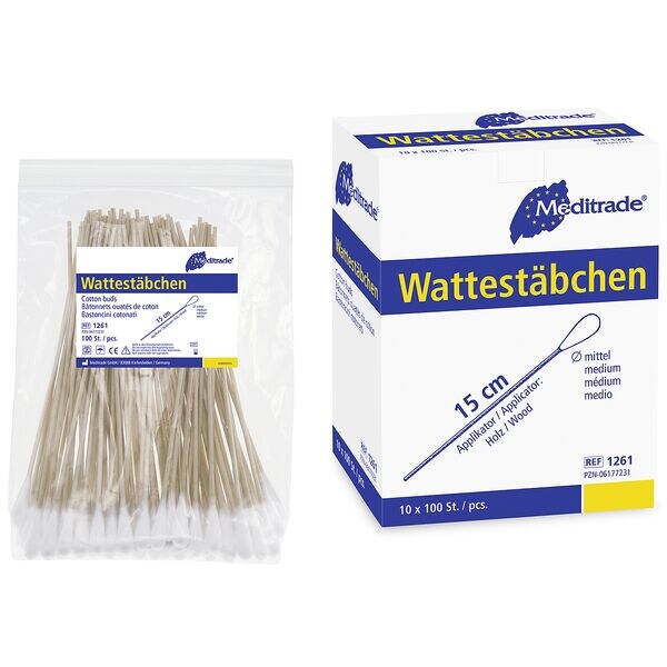 Meditrade Wattestäbchen »mittel« Holz 1000 Stück