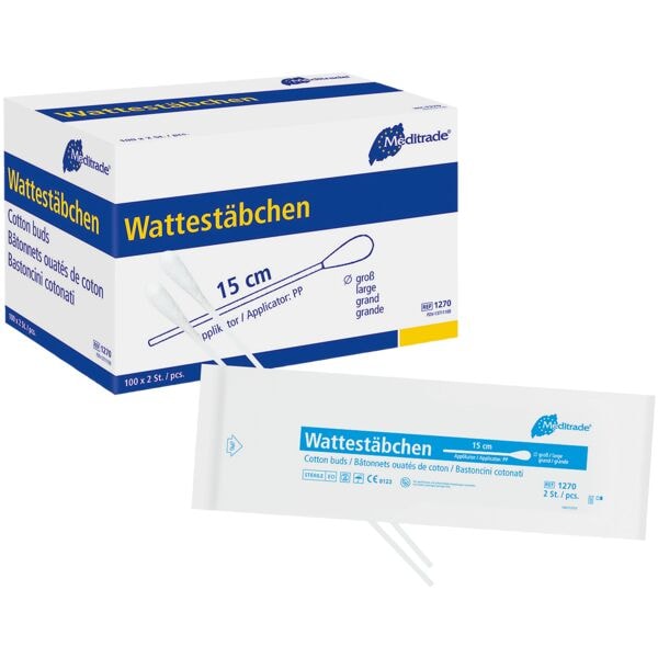 Meditrade Wattestäbchen »groß« Kunststoff 200 Stück