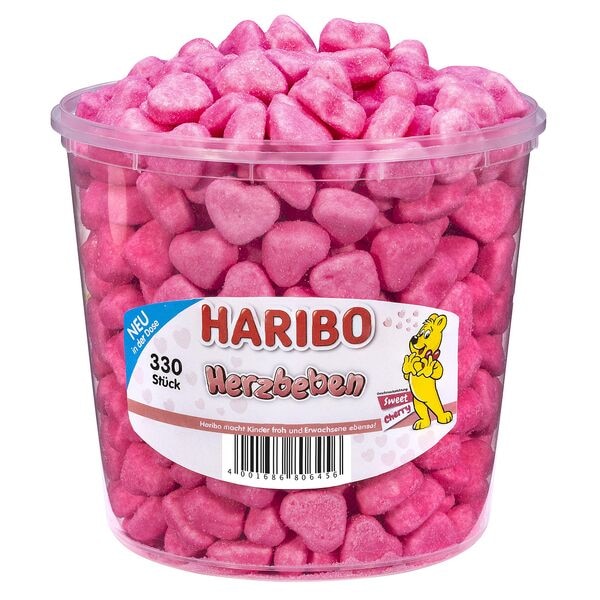 Haribo Schaumzucker »Herzbeben« 330 Stück in Dose (1.2 kg)
