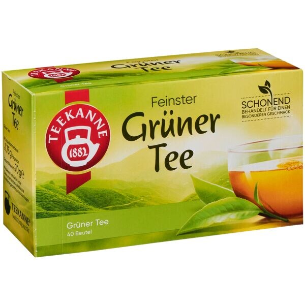 TEEKANNE Grüntee Grüner Tee 40 Stück Tassenportion Papierkuvert