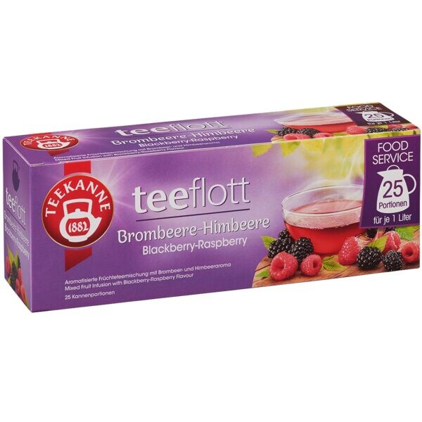 TEEKANNE Früchtetee Brombeere-Himbeere 25 Stück Kannenportion Papierkuvert
