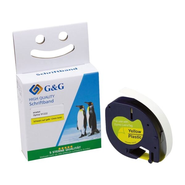 G&G Schriftband ersetzt Dymo/91222 12 mm, 1.2 cm
