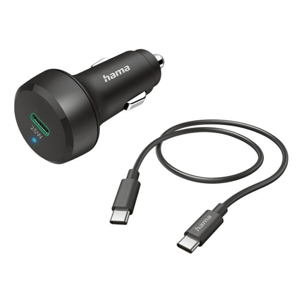 Hama Kfz-Schnellladegerät mit Ladekabel USB-C 25 W