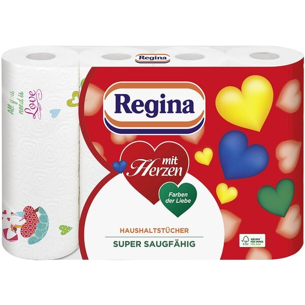 Regina Küchenrollen »mit Herzen«, 25.7 cm