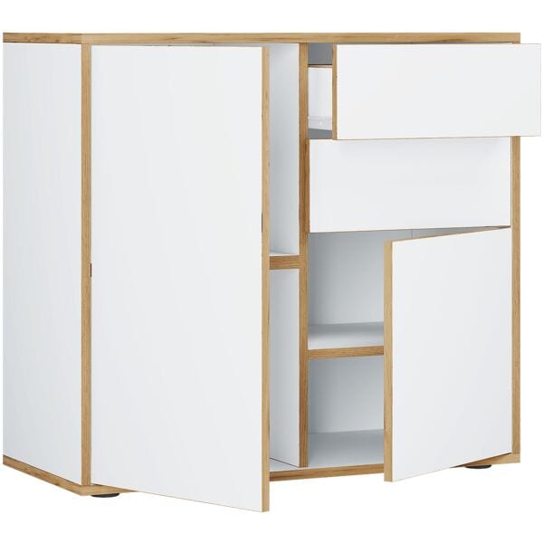 VCM Kommode »Salia« 80 cm breit Weiß/Honig-Eiche, 80x74x32 cm