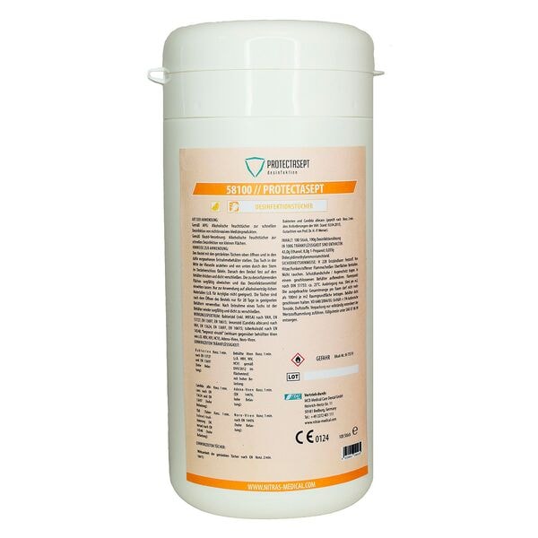 NITRAS MEDICAL Desinfektionstücher PROTECTASEPT Lemon 100 Stück