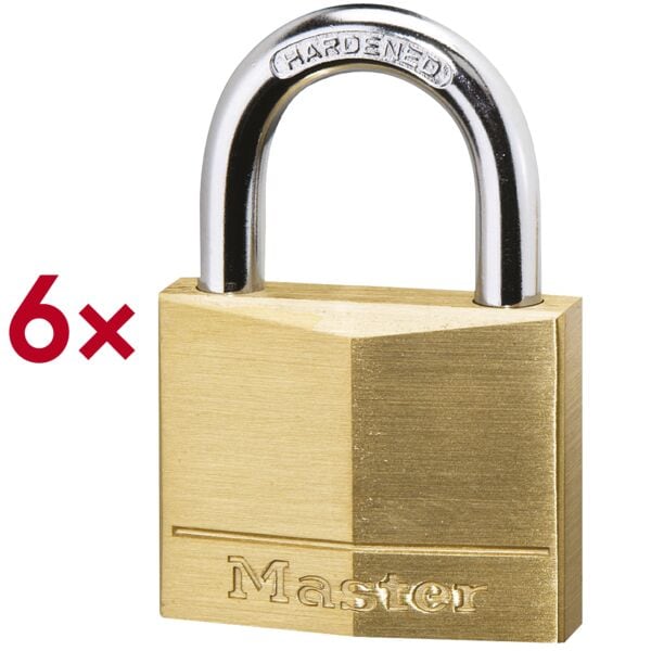 Master Lock 6er-Pack Vorhängeschlösser »140EURSIX« gold, 4x6x1.3 cm