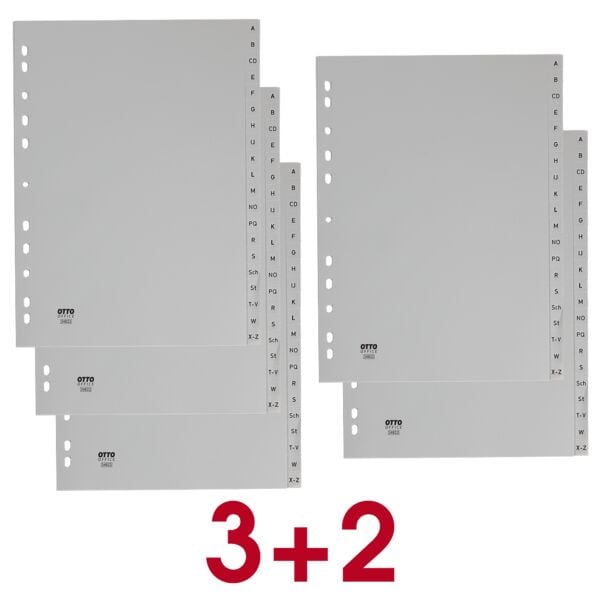 OTTO Office 3+2 Aktion: 5x Kunststoffregister A-Z A4, 22.5x29.7 cm