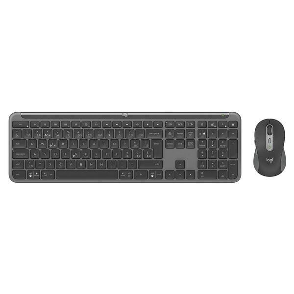 Logitech Tastatur-Maus-Set (kabellos) »MK950 for Business« grau