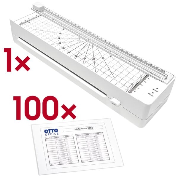 OTTO Office Laminiergerät »OL 220-C« A4 inkl.Laminierfolien A4 100 Stück 80 mic »antistatisc, 34.5x7.7x9.5 cm