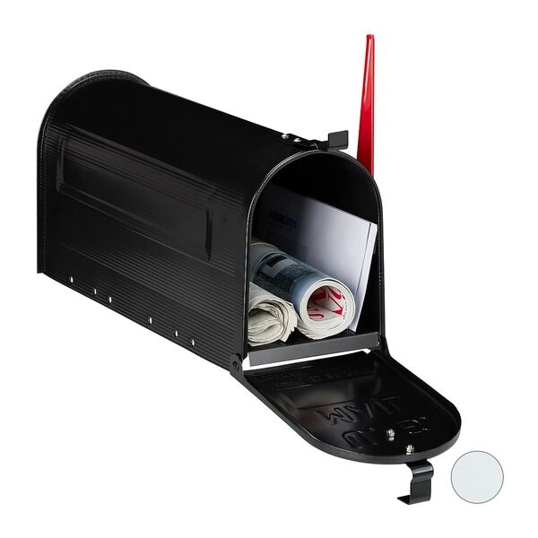 Relaxdays Briefkasten »Us Mailbox« Schwarz, 16x22x48 Cm