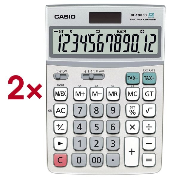 CASIO 2x Tischrechner »DF-120eco«, 17.5x3.6x12.2 cm