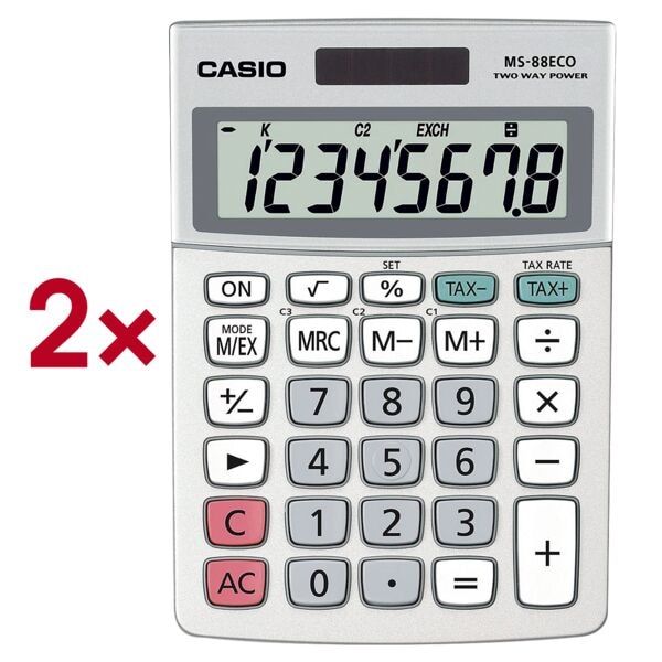 CASIO 2x Tischrechner »MS-88eco«, 10.3x3.1x14.5 cm