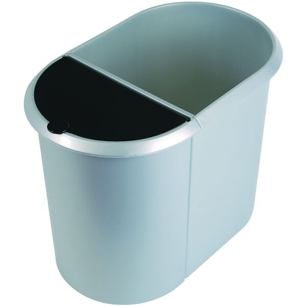Helit Papierkorb »the Double« 20 L + 9 L Silber, 35 Cm
