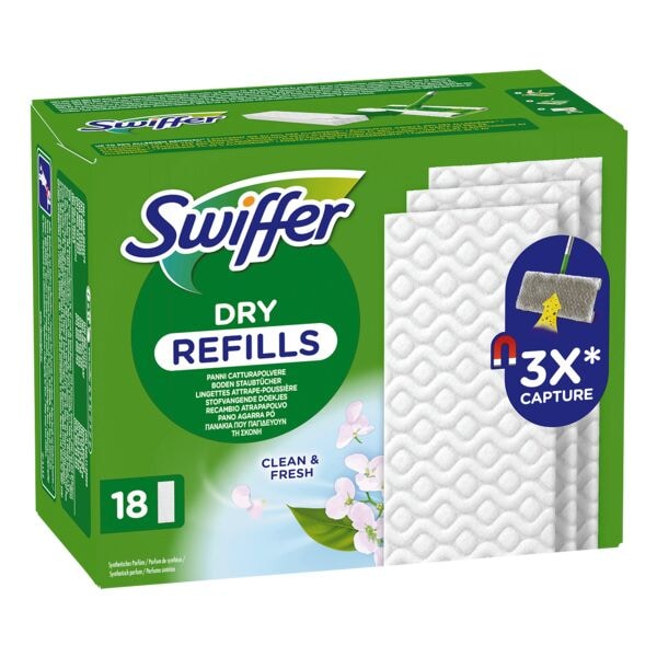 Swiffer 18er-Pack Bodenwischtücher Trocken »Dry« Nachfüllpack, 20.5 Cm