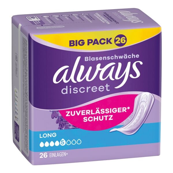 Always Inkontinenzeinlagen »Discreet + Long« 26 Stück