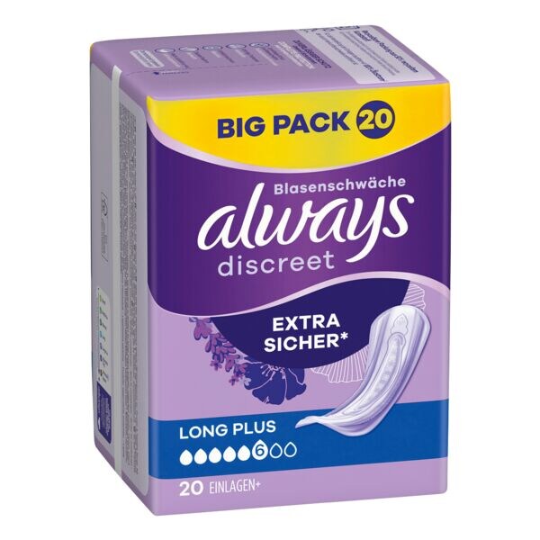 Always Discreet Inkontinenzeinlagen »Discreet + Long Plus« 20 Stück
