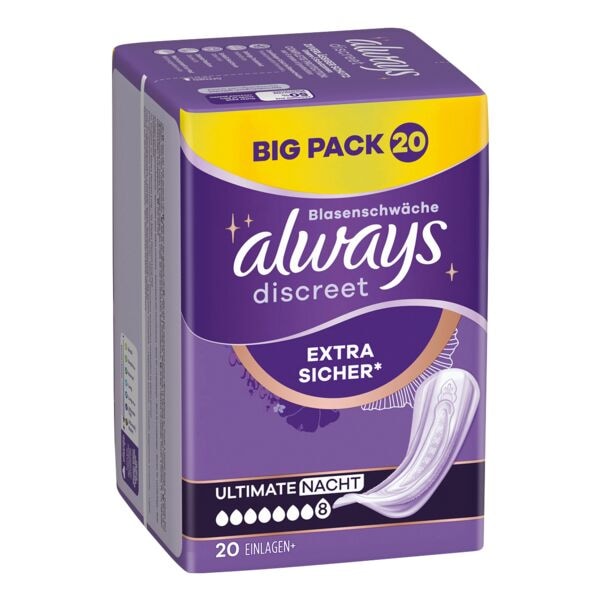 Always Discreet Inkontinenzeinlagen »Discreet + Ultimate Nacht« 20 Stück