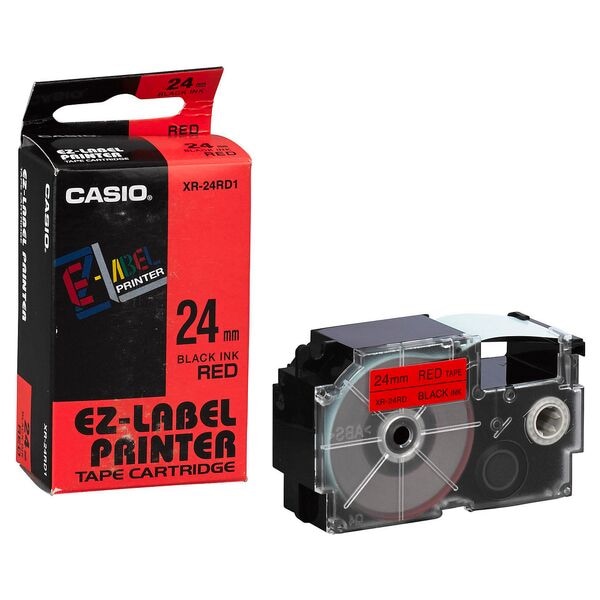 CASIO XR-Beschriftungsband »XR-24RD« 24 mm x 8 m schwarz auf rot, 2.4 cm