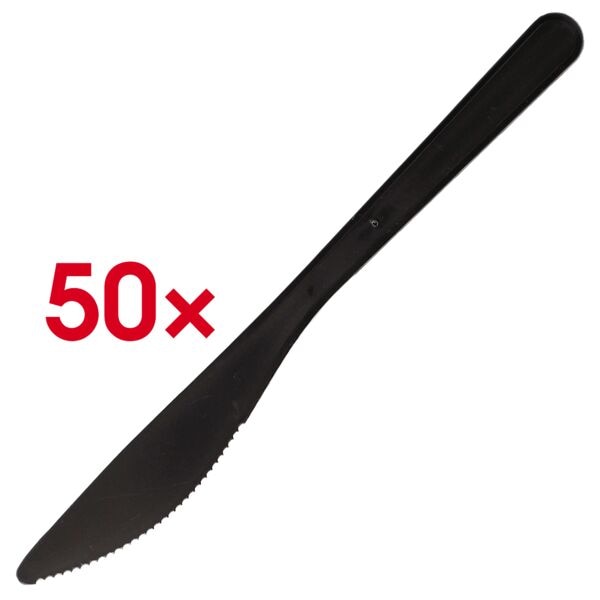 Papstar Messer (Mehrweg) 18,5 cm schwarz 50 Stück schwarz