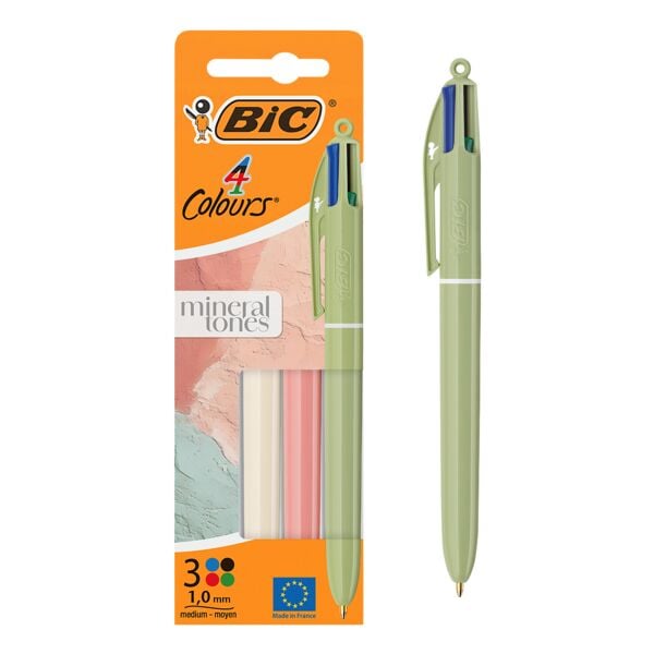 Bic Kugelschreiber »4Colours Mineral Tones« 3 Stück Blau