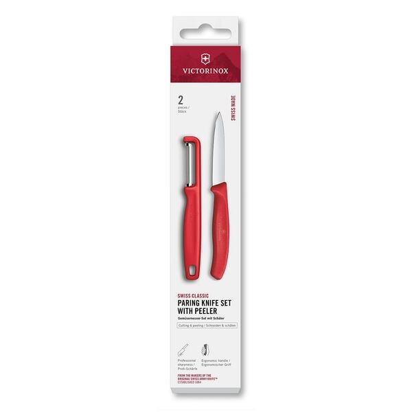 Victorinox Gemüsemesser-Set mit I-Schäler »Swiss Classic« 2-tlg. rot