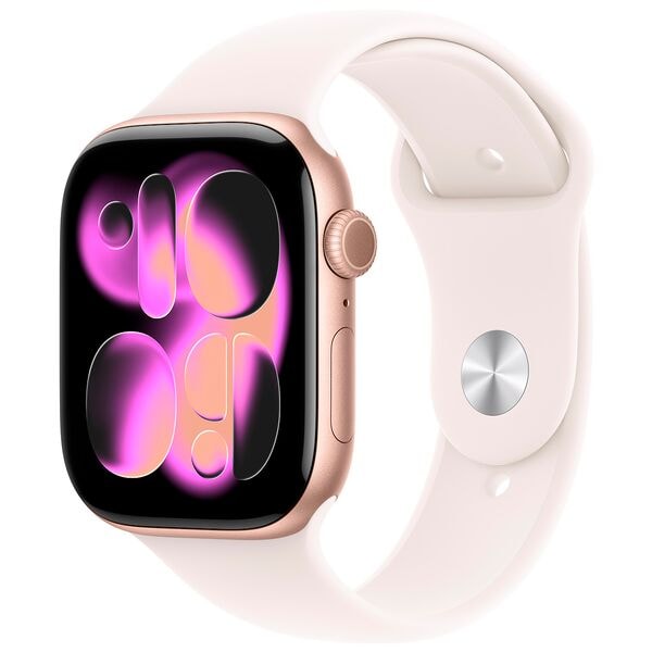 Apple Smartwatch Apple Watch Series 11 46 mm Aluminium (GPS) Sportarmband M/L blassros