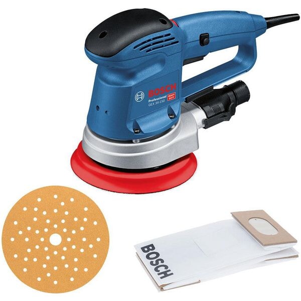 BOSCH Professional Exzenterschleifer »GEX 34-150« 340 W Sologerät, Zubehör