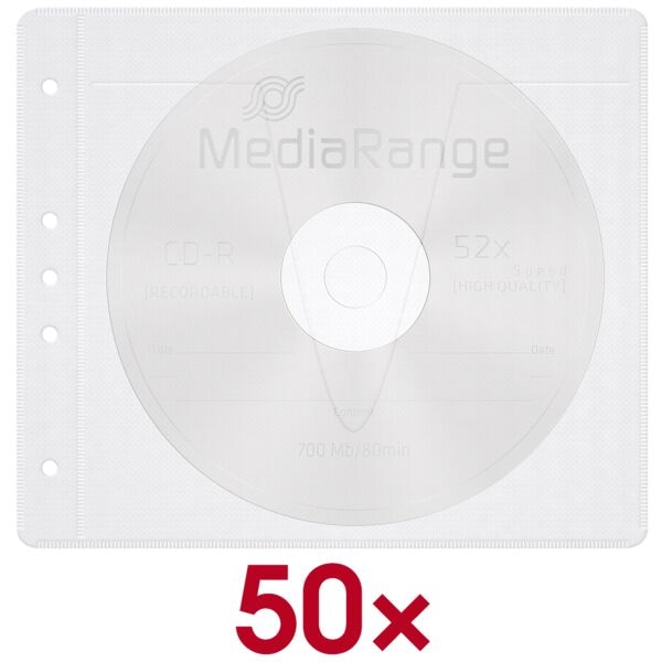 MediaRange CD-/DVD-Hüllen abheftbar 50 Stück