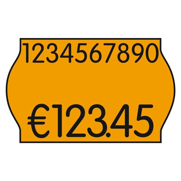 Printer Labels AS Preisetiketten 12 Rollen leuchtorange 26,0 x 16,0 mm