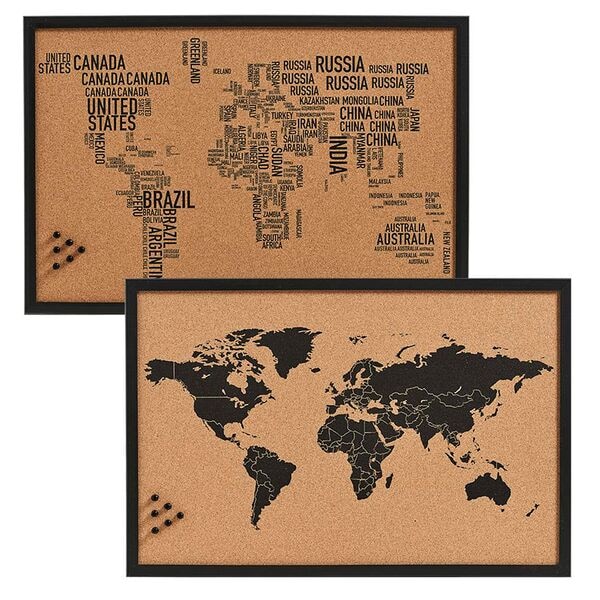 Zeller Pinnwand »World« 60,0 x 40,0 cm braun