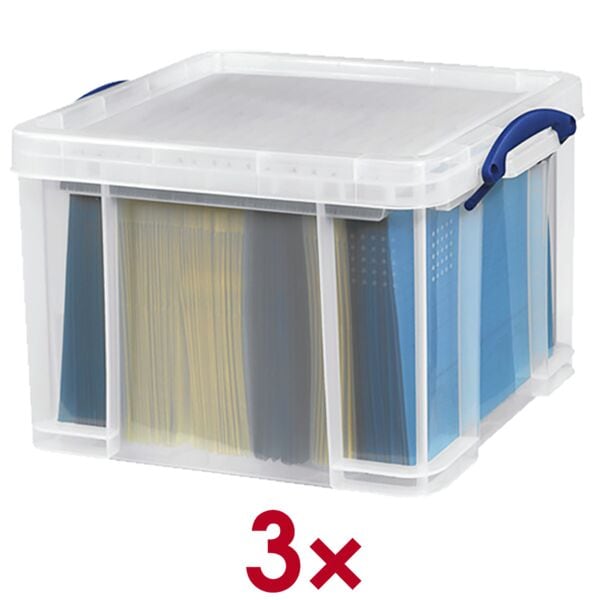 Really Useful Box 3x Aufbewahrungsbox 48, 0/39, 0/31, 0 Cm 35 L Transparent, 31x39 Cm