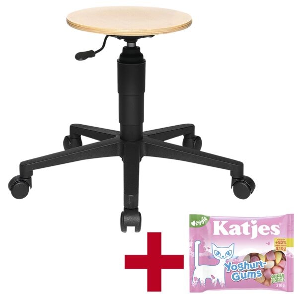 Topstar Sitzhocker »Tec 60 Holz« inkl. Fruchtgummi »Yoghurt-Gums« 210 g braun