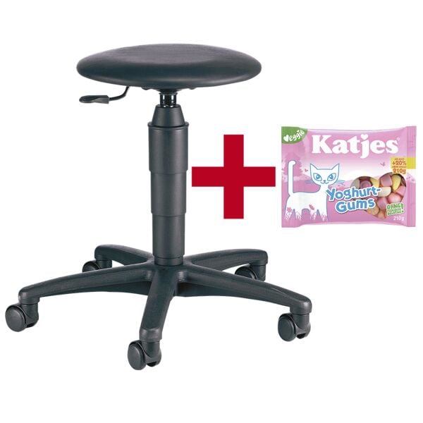 Topstar Sitzhocker »Tec 60 Skai« inkl. Fruchtgummi »Yoghurt-Gums« 210 g schwarz