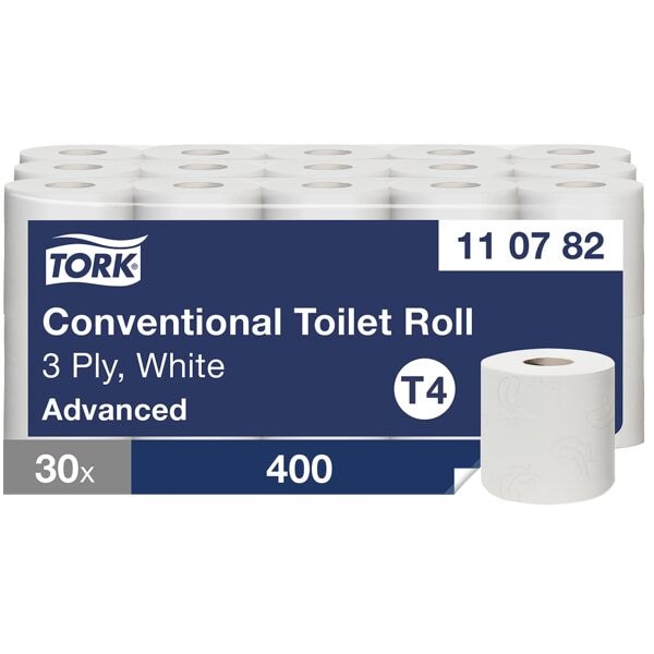 Tork Öko-Tipp: Toilettenpapier »Tork Premium« 3-lagig hochweiß 30 Rollen (1 Pack a 30 weiß