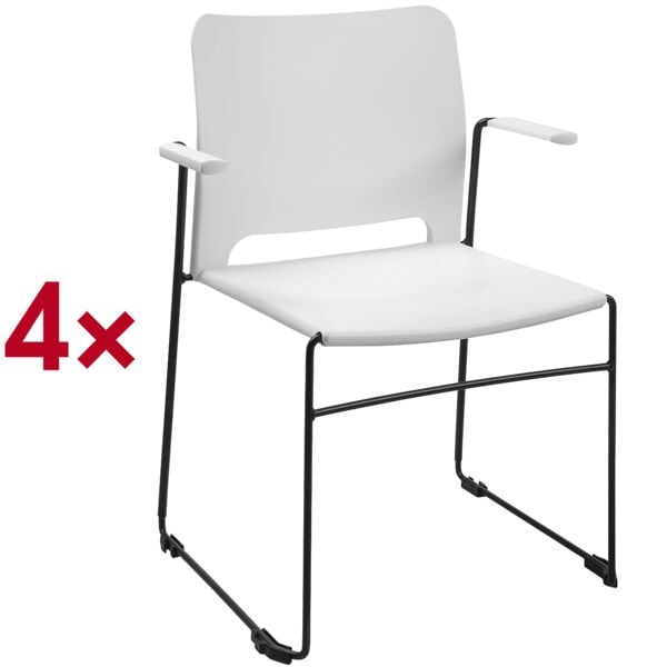 Topstar Besucherstuhl mit Armlehnen »Visit Lite« Kunststoff 4 Stück Weiß, 45x43 cm