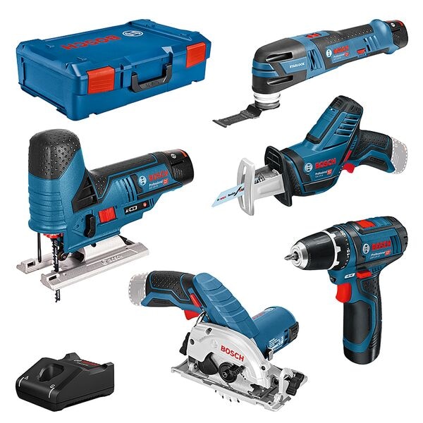 BOSCH Professional Elektrowerkzeug-Set ComboKit 5 12 V mit 3 Akkus