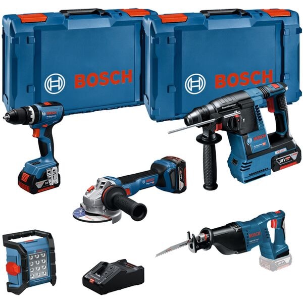 BOSCH Professional Elektrowerkzeug-Set ComboKit 5 18 V mit 3 Akkus