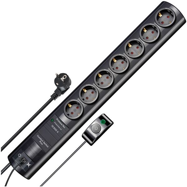 Brennenstuhl 7-fach Steckdosenleiste mit Fußschalter »Primera-Tec Comfort Switch Plus« schwar schwarz, 54.7x5.5x8 cm