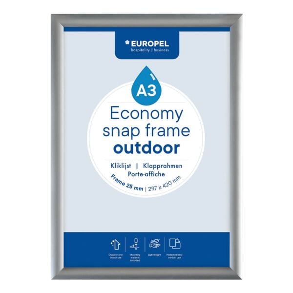 Europel Klapprahmen »Economy Außen« A3 Silber Grey, 34x47x1.3 Cm
