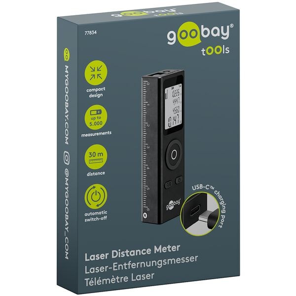 goobay Laser-Entfernungsmesser »77834«, 2.1x1.3x6.7 cm