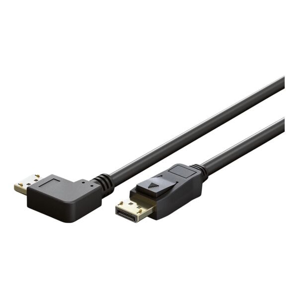 goobay DisplayPort-Kabel DisplayPort&trade; 2.0/2.1 + DisplayPort 2.0/2.1 90° schwarz 1,0 m